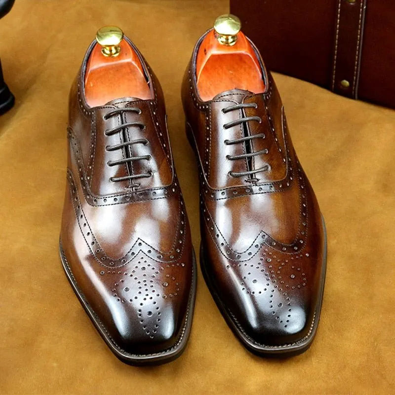 Luxe Italian Leather Platform Oxford Dress Shoes