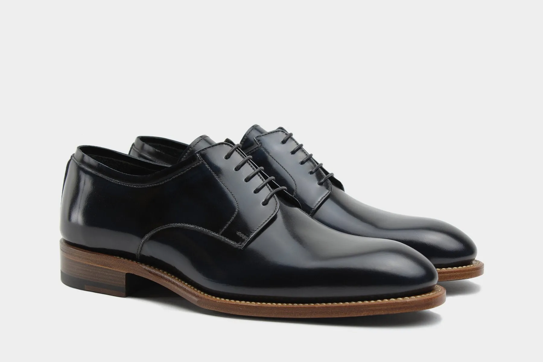 MANNO • Custom Fitted Bespoke Derby Shoes • MIDNIGHT BLUE