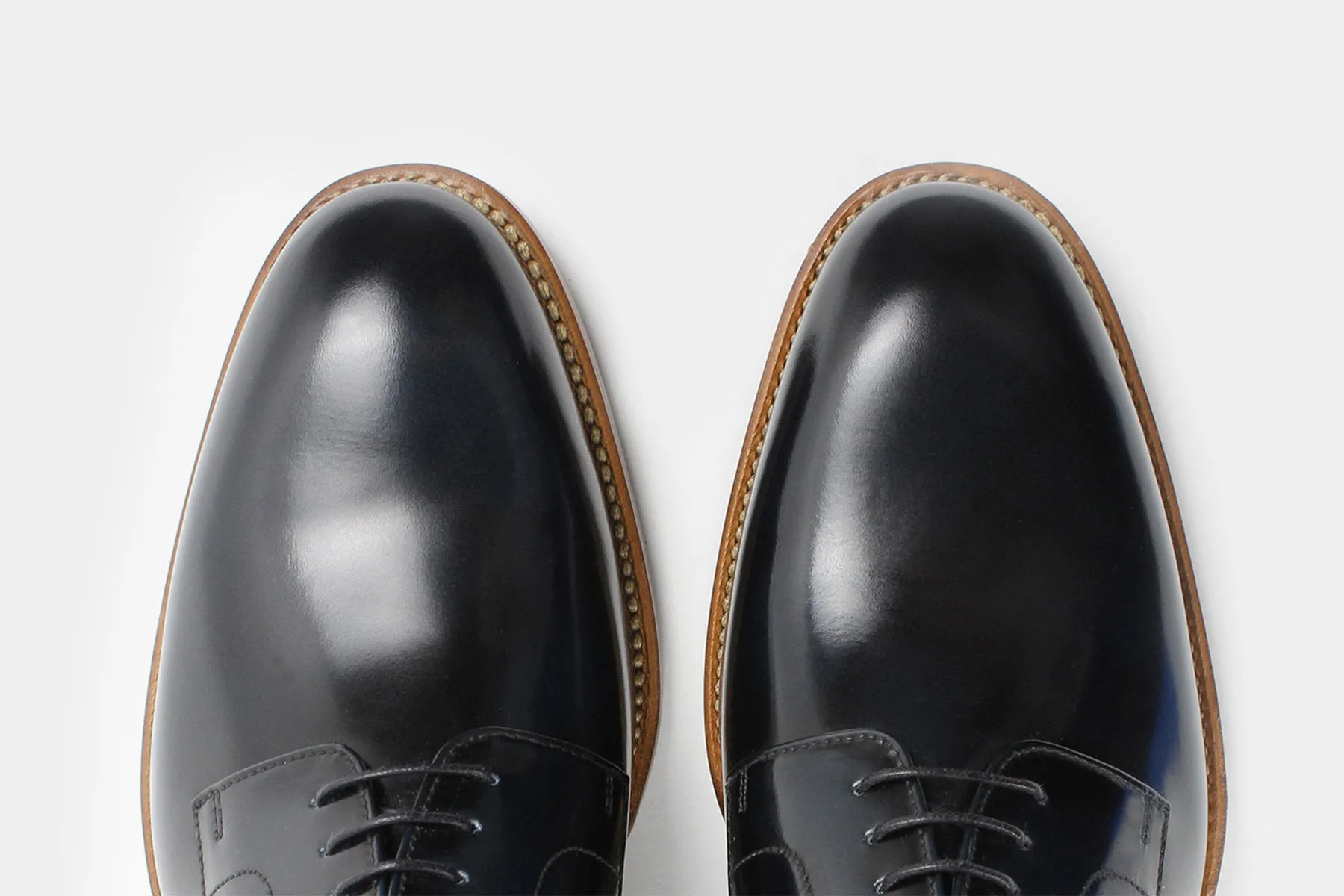 MANNO • Custom Fitted Bespoke Derby Shoes • MIDNIGHT BLUE