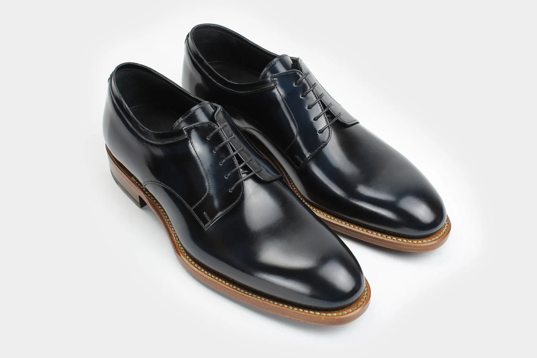 MANNO • Custom Fitted Bespoke Derby Shoes • MIDNIGHT BLUE