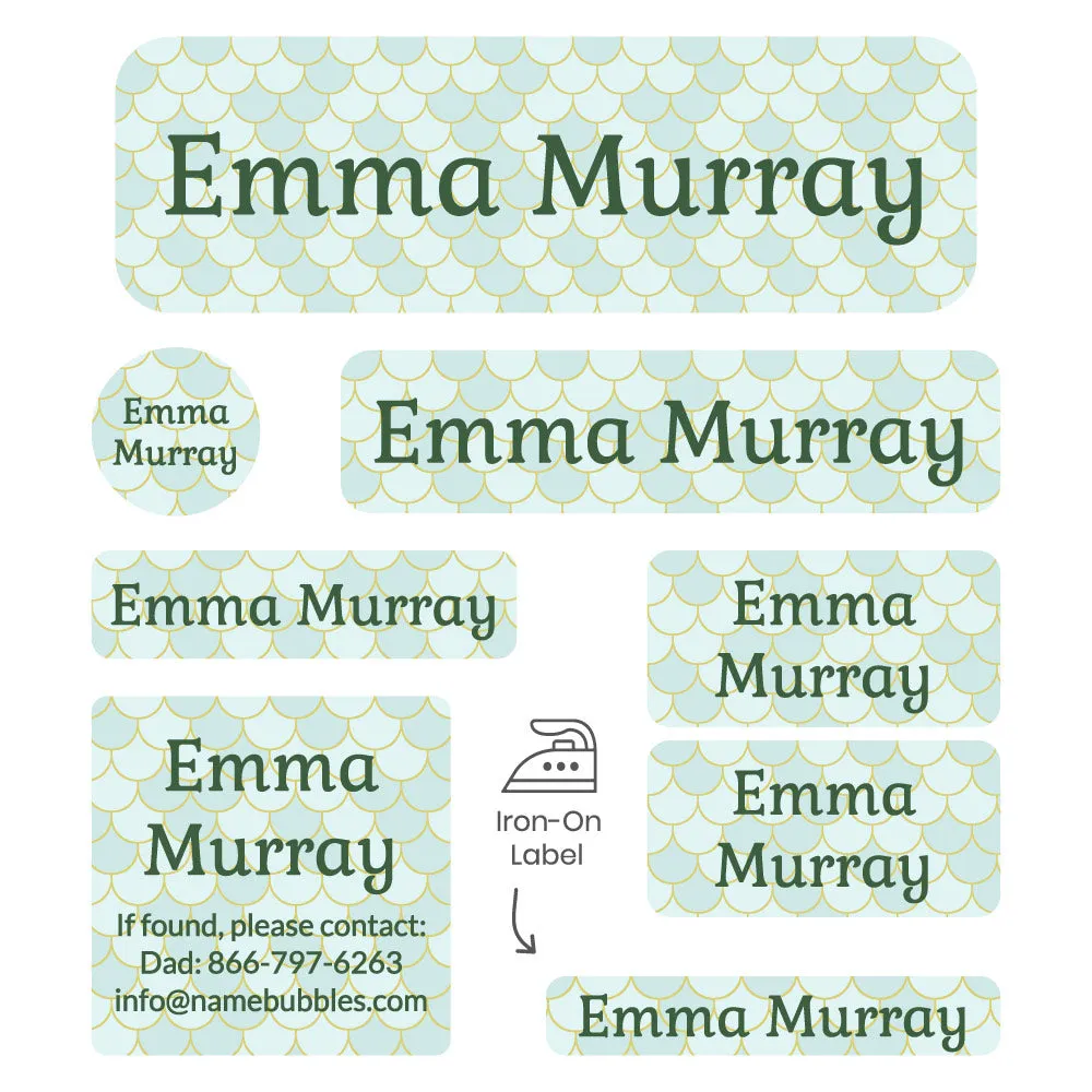 Mermaid Pattern Sleepaway Camp Labels Pack